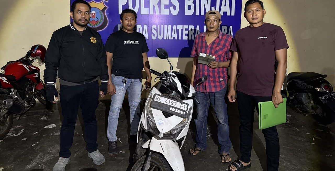 Timsus Anti Begal di Binjai Amankan Motor Warga yang Dicuri di Aceh