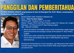WARNING ! PT Raya Padang Langkat Panggil Eks Karyawan untuk Bertanggungjawab